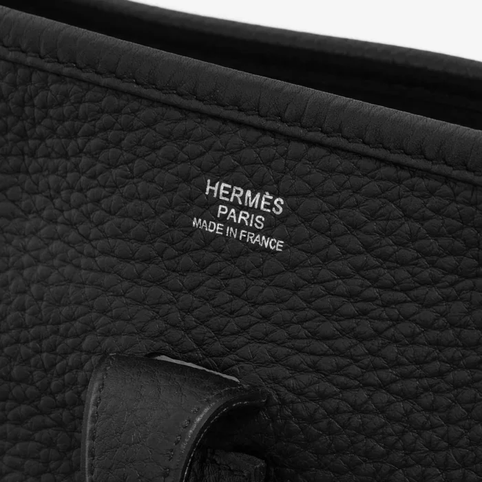 Premium Hermès Replica Evelyne 29 Clemence Black PHW - Direct Luxury Fashion - Image 6