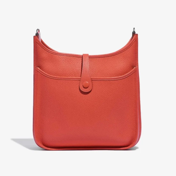 Premium Hermès Replica Evelyne 29 Clemence Rouge Pivoine PHW - Direct Luxury Fashion - Image 2