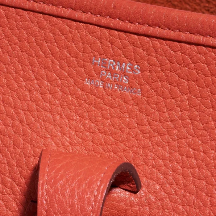 Premium Hermès Replica Evelyne 29 Clemence Rouge Pivoine PHW - Direct Luxury Fashion - Image 6