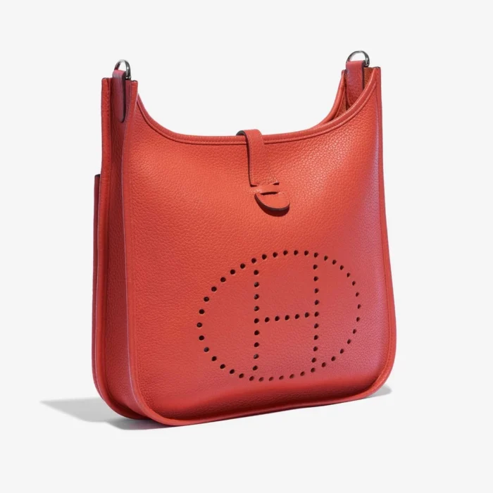 Premium Hermès Replica Evelyne 29 Clemence Rouge Pivoine PHW - Direct Luxury Fashion - Image 4