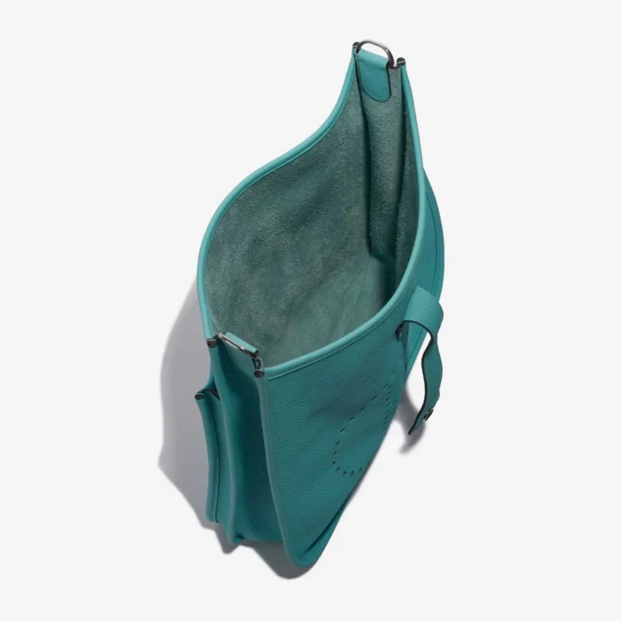 Premium Hermès Replica Evelyne 29 Taurillon Clemence Blue Lagon PHW - Direct Luxury Fashion - Image 5