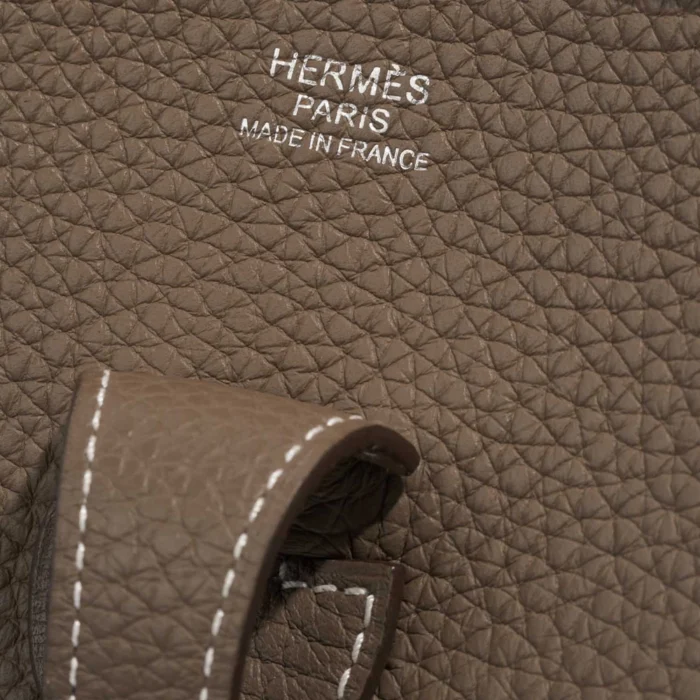 Premium Hermès Replica Evelyne 29 Taurillon Clemence Etoupe PHW - Direct Luxury Fashion - Image 6