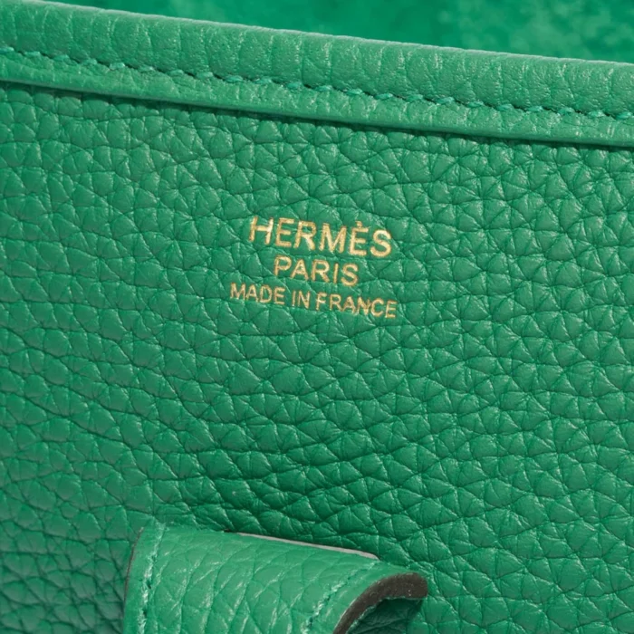 Premium Hermès Replica Evelyne 29 Taurillon Clemence Vert Jade GHW - Direct Luxury Fashion - Image 2