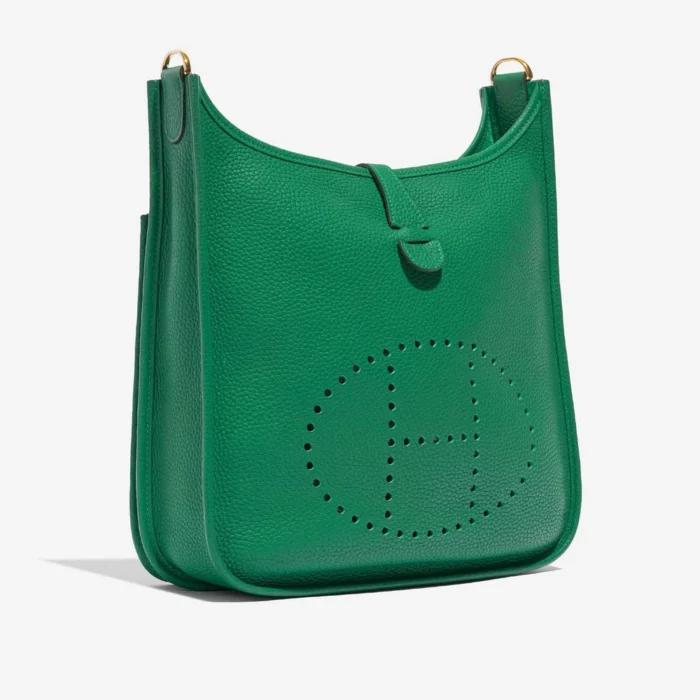 Premium Hermès Replica Evelyne 29 Taurillon Clemence Vert Jade GHW - Direct Luxury Fashion - Image 5