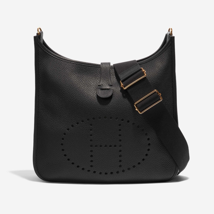 Premium Hermès Replica Evelyne 33 Clemence Black GHW | DLF