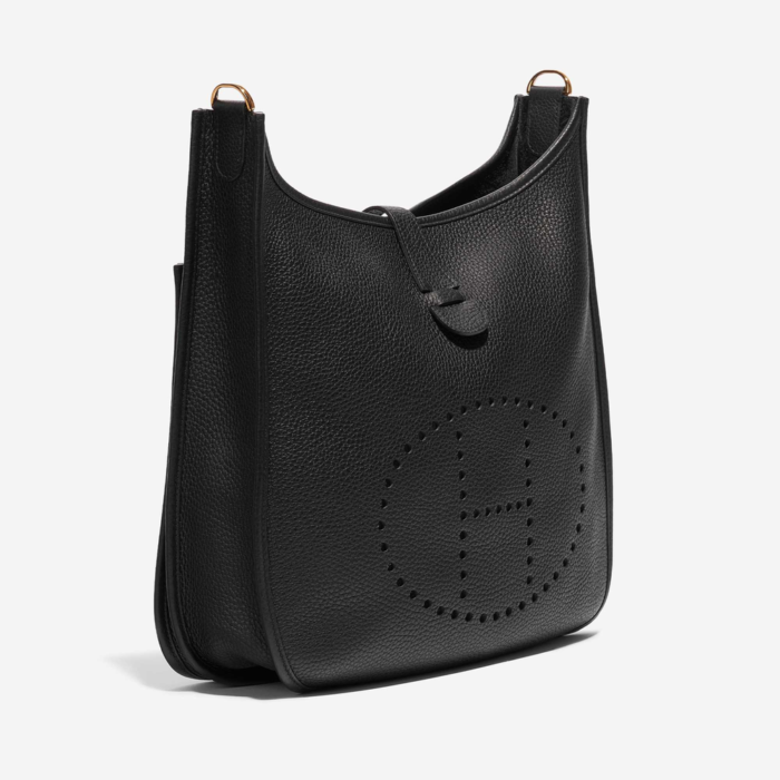 Premium Hermès Replica Evelyne 33 Taurillon Clemence Black GHW - Direct Luxury Fashion - Image 4