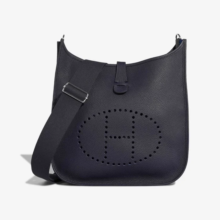 Premium Hermès Replica Evelyne 33 Taurillon Clemence Bleu Nuit PHW - Direct Luxury Fashion