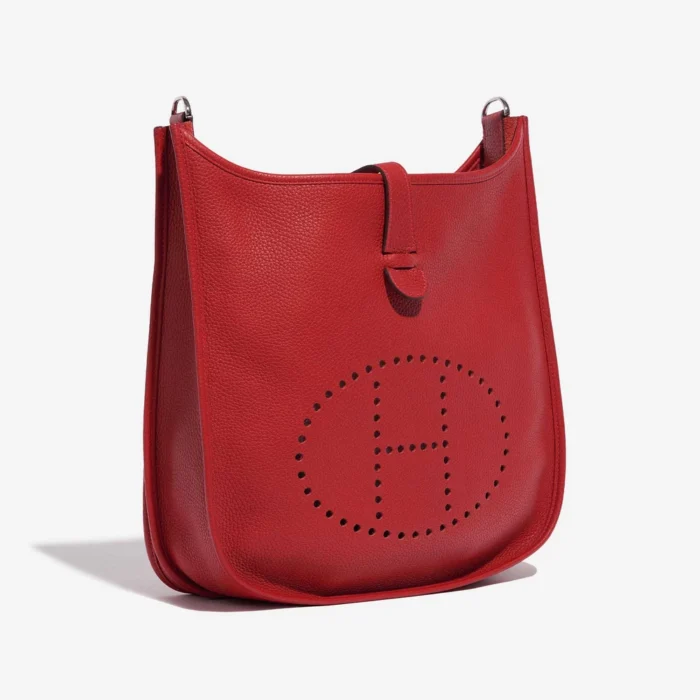 Premium Hermès Replica Evelyne 33 Taurillon Clemence Rouge Casaque PHW - Direct Luxury Fashion - Image 4
