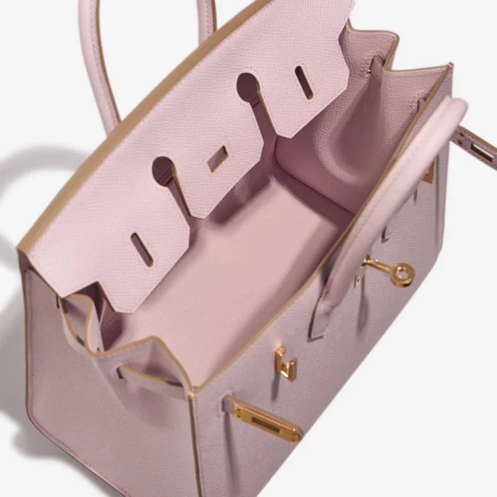 Premium Hermès Replica HSS Birkin 25 Epsom Mauve Pale/Rose Sakura RGHW - Direct Luxury Fashion - Image 4
