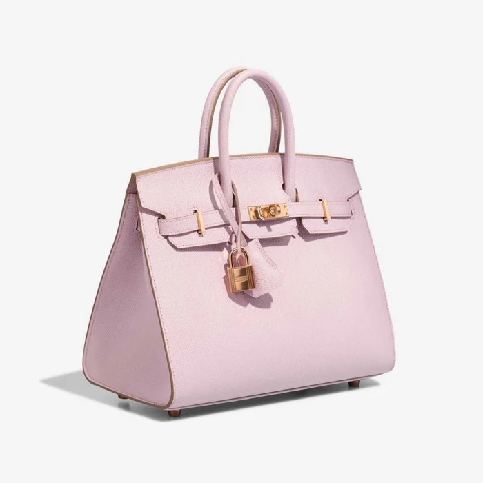 Premium Hermès Replica HSS Birkin 25 Epsom Mauve Pale/Rose Sakura RGHW - Direct Luxury Fashion - Image 3