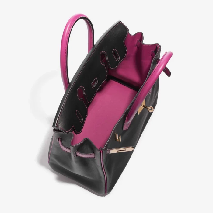 Premium Hermès Replica HSS Birkin 30 Swift Black/Rose Pourpe GHW - Direct Luxury Fashion - Image 5