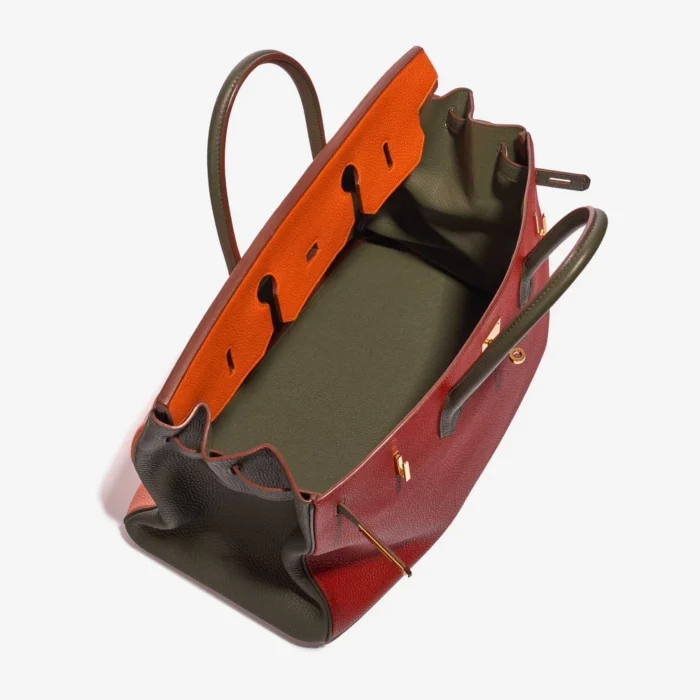 Premium Hermès Replica HSS Birkin 40 Togo Orange H/Olive/Vermillon GHW - Direct Luxury Fashion - Image 5