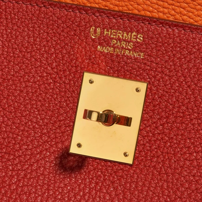 Premium Hermès Replica HSS Birkin 40 Togo Orange H/Olive/Vermillon GHW - Direct Luxury Fashion - Image 6