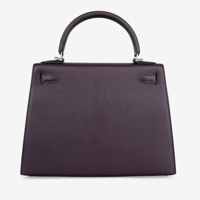 Premium Hermès Replica HSS Kelly 28 Chevre Raisin/Black PHW - Direct Luxury Fashion - Image 2