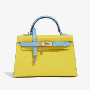 Premium Hermès Replica HSS Kelly Mini Chèvre Mysore Lime/Blue