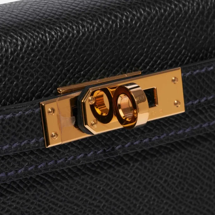 Premium Hermès Replica HSS Mini Kelly Epsom Black/Blue Indigo GHW - Direct Luxury Fashion - Image 7