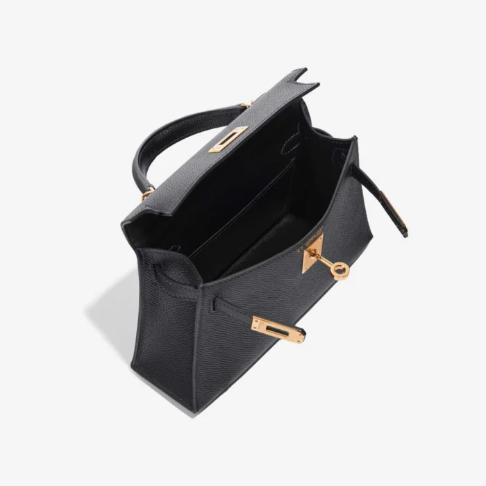Premium Hermès Replica HSS Mini Kelly Epsom Black/Blue Indigo GHW - Direct Luxury Fashion - Image 5
