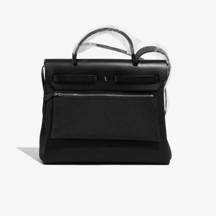 Premium Hermès Replica Herbag 31 Toile/Vache Hunter Black PHW - Direct Luxury Fashion - Image 3