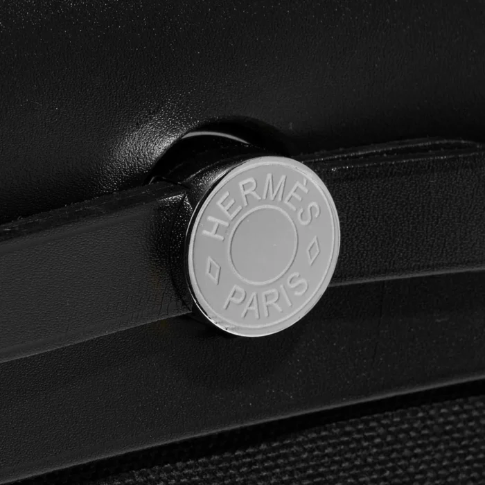 Premium Hermès Replica Herbag 31 Toile/Vache Hunter Black PHW - Direct Luxury Fashion - Image 6
