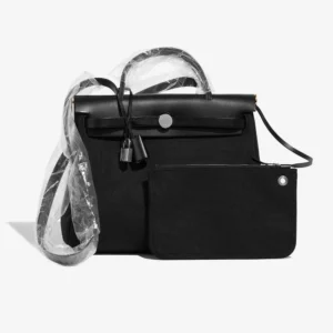 Premium Hermès Replica Herbag 31 Toile/Vache Hunter Black PHW - Direct Luxury Fashion