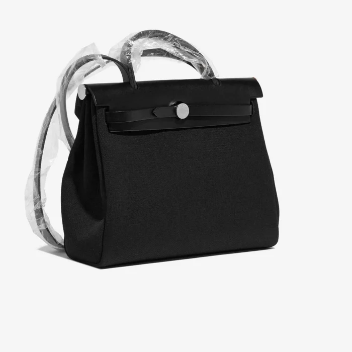 Premium Hermès Replica Herbag 31 Toile/Vache Hunter Black PHW - Direct Luxury Fashion - Image 5