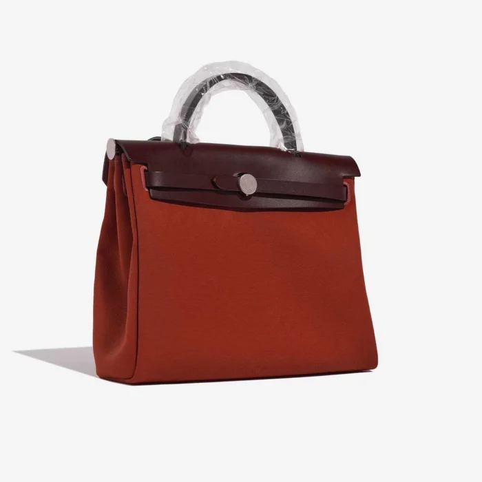 Premium Hermès Replica Herbag 31 Toile/Vache Hunter Cuivre/Orange Mecano/Rouge Sellier PHW - Direct Luxury Fashion - Image 5