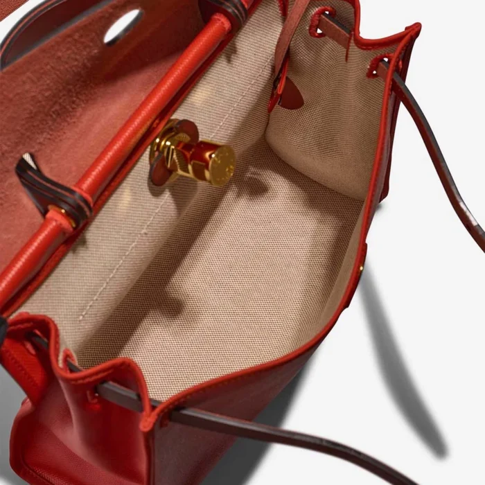 Premium Hermès Replica Herbag 31 Toile/Vache Hunter Orange Mecano/Ecru/Beige/Rouge H GHW - Direct Luxury Fashion - Image 7