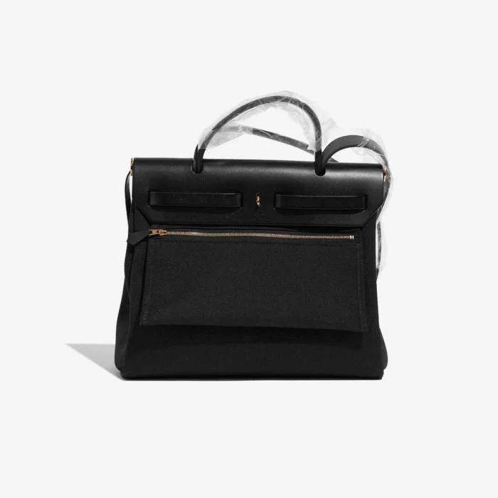 Premium Hermès Replica Herbag 31 Vache Hunter/Coated Toile Black GHW - Direct Luxury Fashion - Image 3