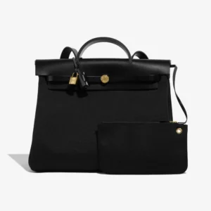 Premium Hermès Replica Herbag 39 Vache Hunter/Toile Black GHW