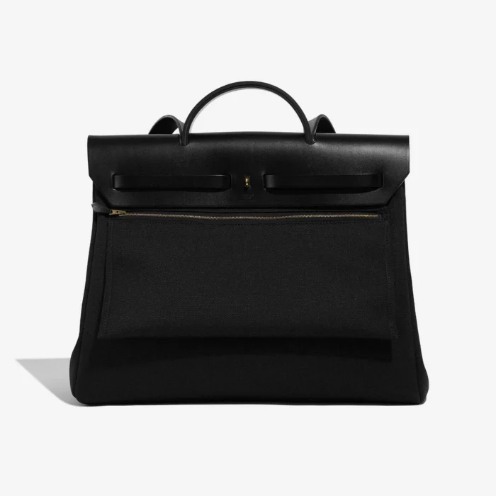 Premium Hermès Replica Herbag 39 Vache Hunter/Toile Black GHW - Direct Luxury Fashion - Image 3