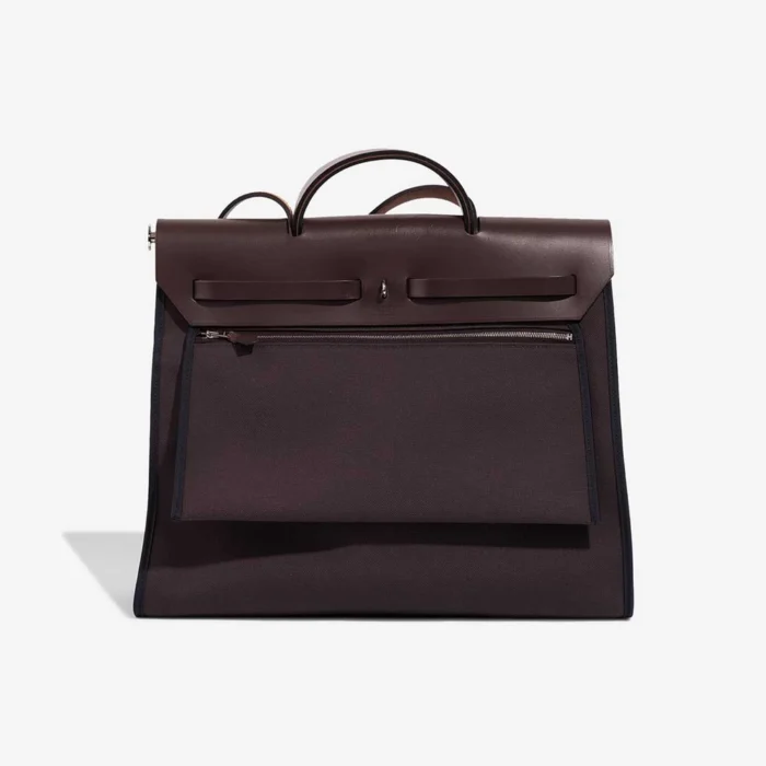 Premium Hermès Replica Herbag 39 Vache Hunter/Toile Dark Burgundy PHW - Direct Luxury Fashion - Image 3