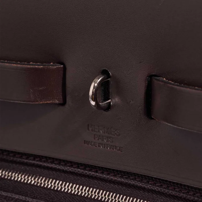 Premium Hermès Replica Herbag 39 Vache Hunter/Toile Dark Burgundy PHW - Direct Luxury Fashion - Image 2
