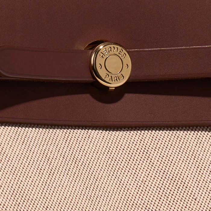 Premium Hermès Replica Herbag 39 Vache Hunter/Toile Ecru/Chataigne PBHW - Direct Luxury Fashion - Image 6