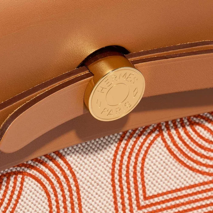 Premium Hermès Replica Herbag Circuit 24 31 Toile/Vache Hunter Orange Mecano/Ecru/Beige/Naturel GHW - Direct Luxury Fashion - Image 2