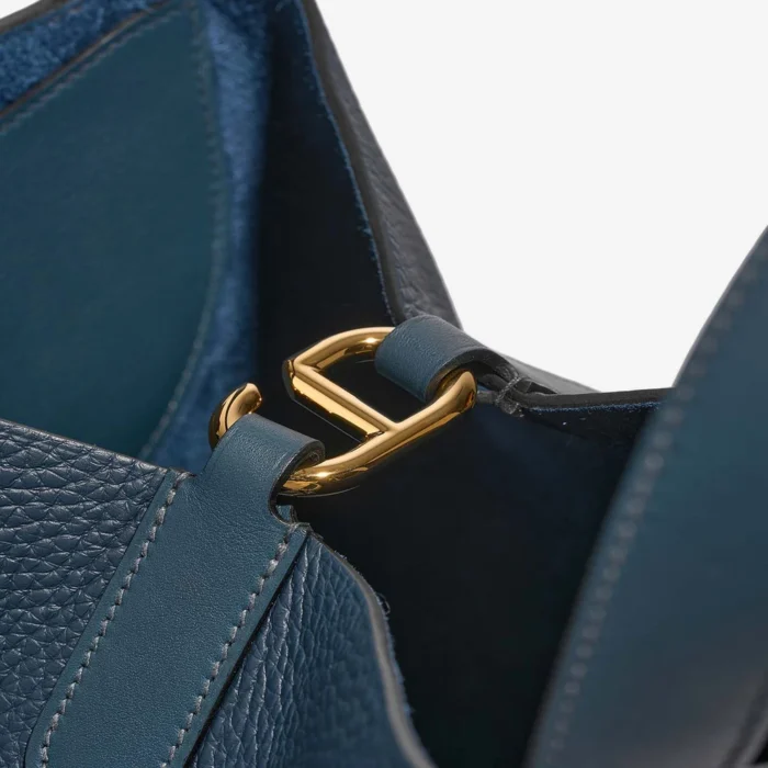 Premium Hermès Replica In-The-Loop 23 Taurillon Clemence/Swift Bleu de Prusse GHW - Direct Luxury Fashion - Image 7