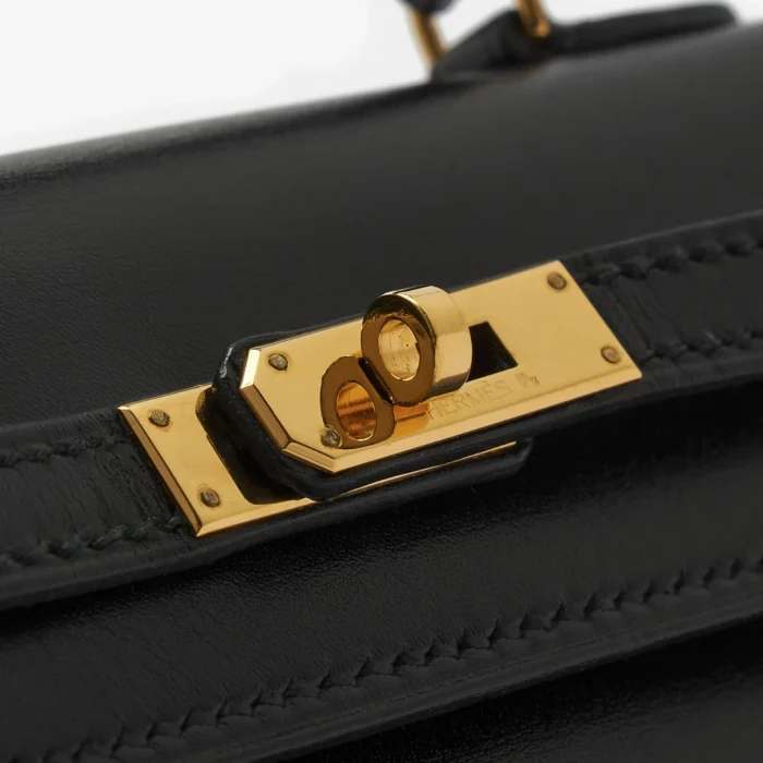 Premium Hermès Replica Kelly 15 Box Black GHW - Direct Luxury Fashion - Image 6