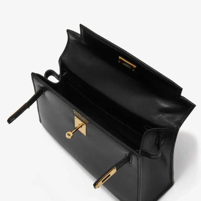 Premium Hermès Replica Kelly 15 Box Black GHW - Direct Luxury Fashion - Image 4