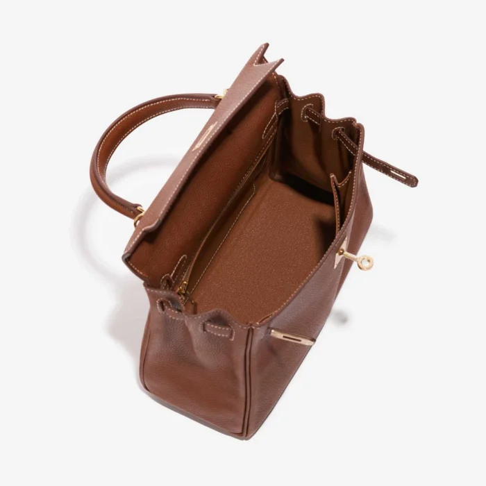 Premium Hermès Replica Kelly 25 Barenia Faubourg Fauve GHW - Direct Luxury Fashion - Image 5