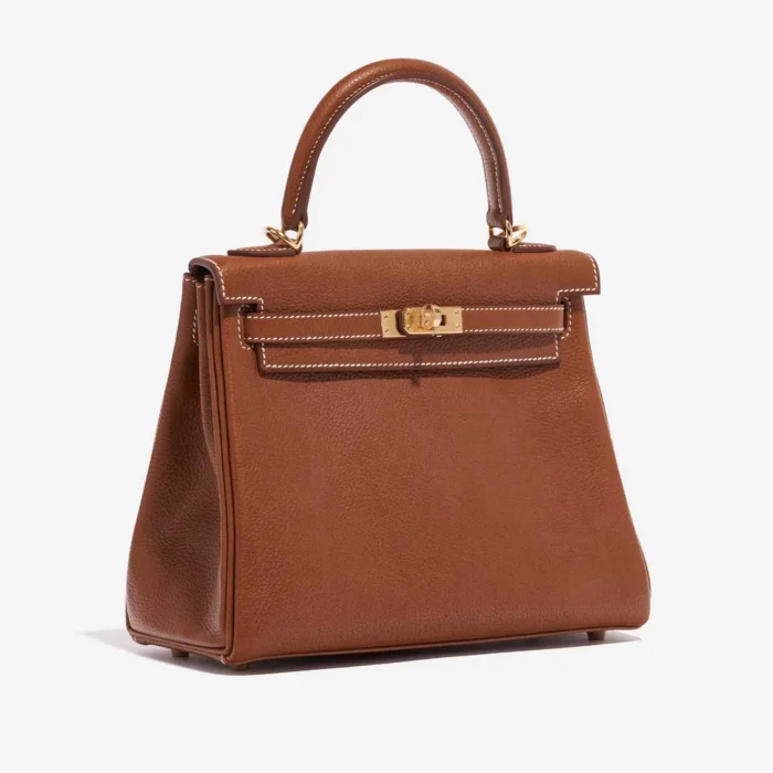 Premium Hermès Replica Kelly 25 Barenia Faubourg Fauve GHW - Direct Luxury Fashion - Image 4