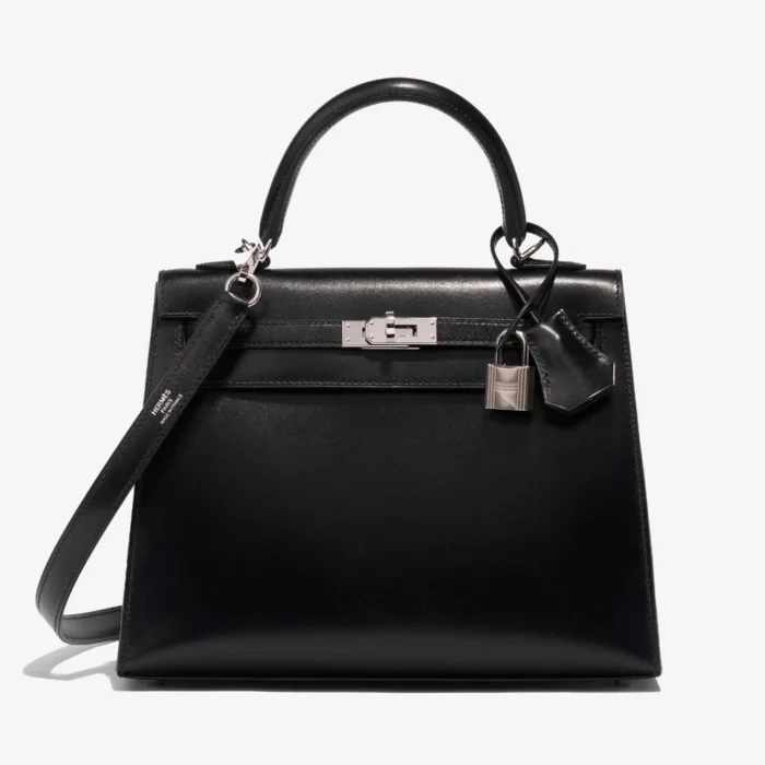 Premium Hermès Replica Kelly 25 Box Black PHW | Direct Luxury
