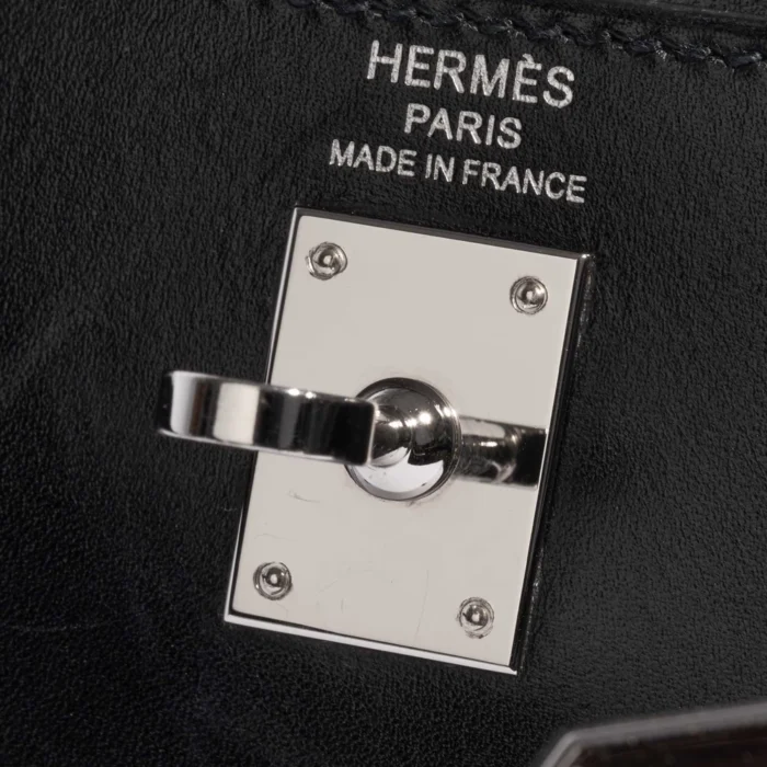 Premium Hermès Replica Kelly 25 Box Black PHW - Direct Luxury Fashion - Image 6