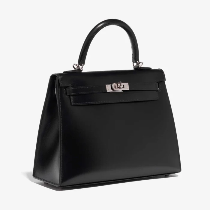 Premium Hermès Replica Kelly 25 Box Black PHW - Direct Luxury Fashion - Image 4