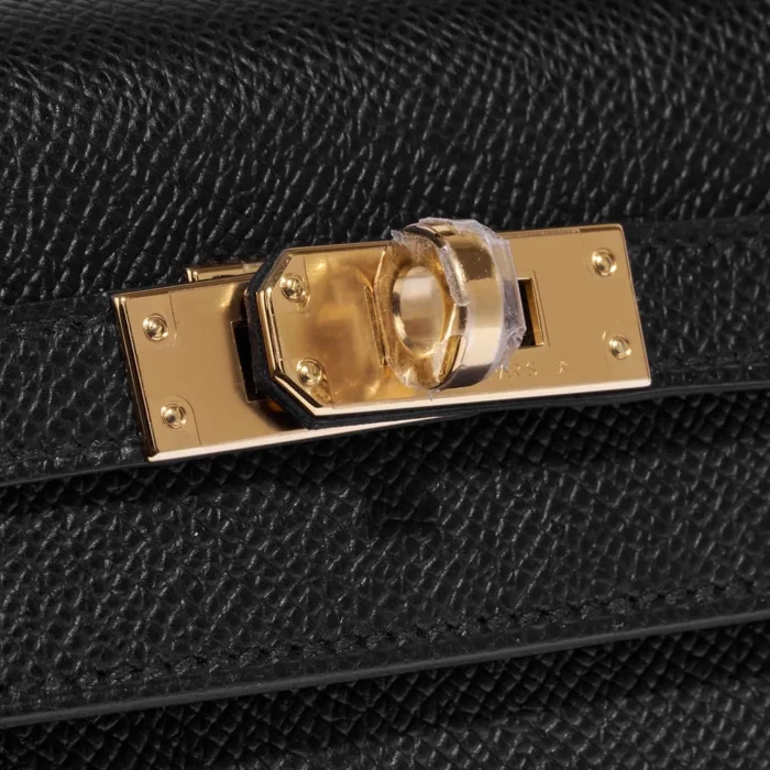 Premium Hermès Replica Kelly 25 Epsom Black GHW - Direct Luxury Fashion - Image 7