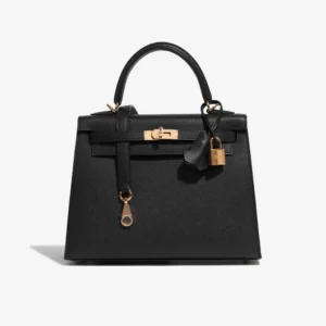 Premium Hermès Replica Kelly 25 Epsom Black GHW | Direct Luxury