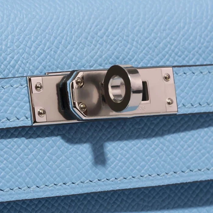 Premium Hermès Replica Kelly 25 Epsom Bleu Celeste PHW - Direct Luxury Fashion - Image 7