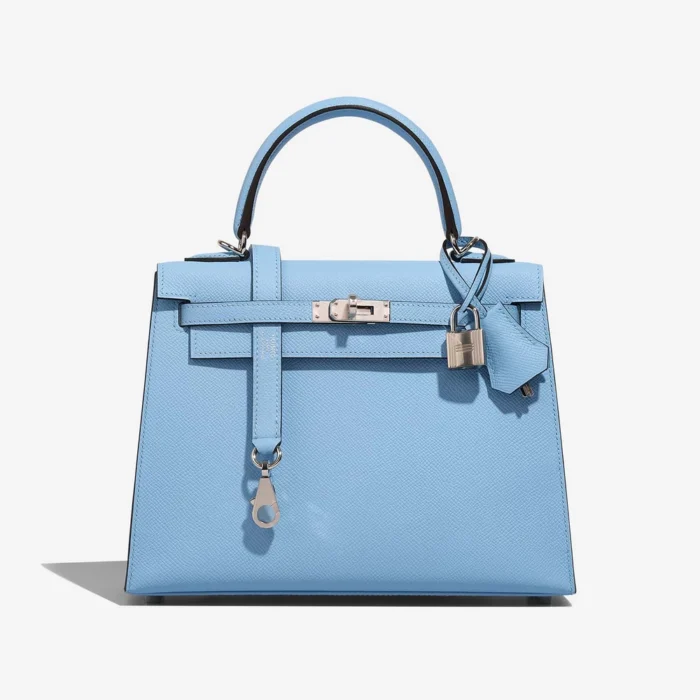Premium Hermès Replica Kelly 25 Epsom Bleu Celeste PHW | DLF