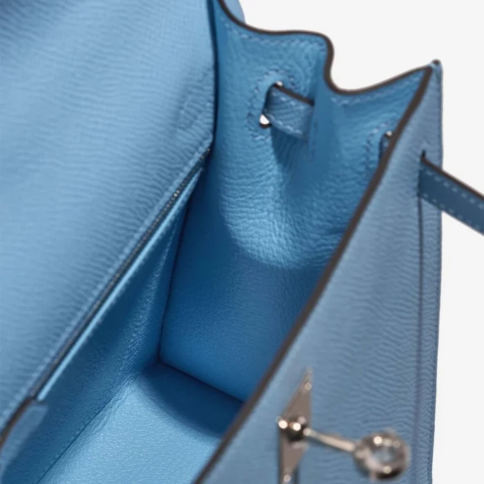 Premium Hermès Replica Kelly 25 Epsom Bleu Celeste PHW - Direct Luxury Fashion - Image 5