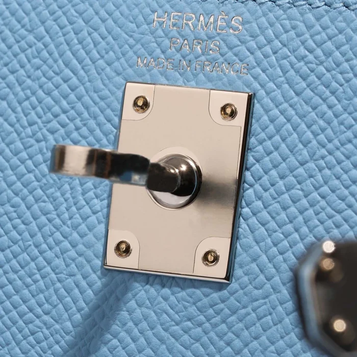 Premium Hermès Replica Kelly 25 Epsom Bleu Celeste PHW - Direct Luxury Fashion - Image 6