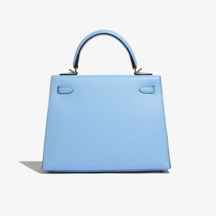 Premium Hermès Replica Kelly 25 Epsom Blue Celeste GHW - Direct Luxury Fashion - Image 2