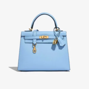 Premium Hermès Replica Kelly 25 Epsom Blue Celeste GHW | DLF